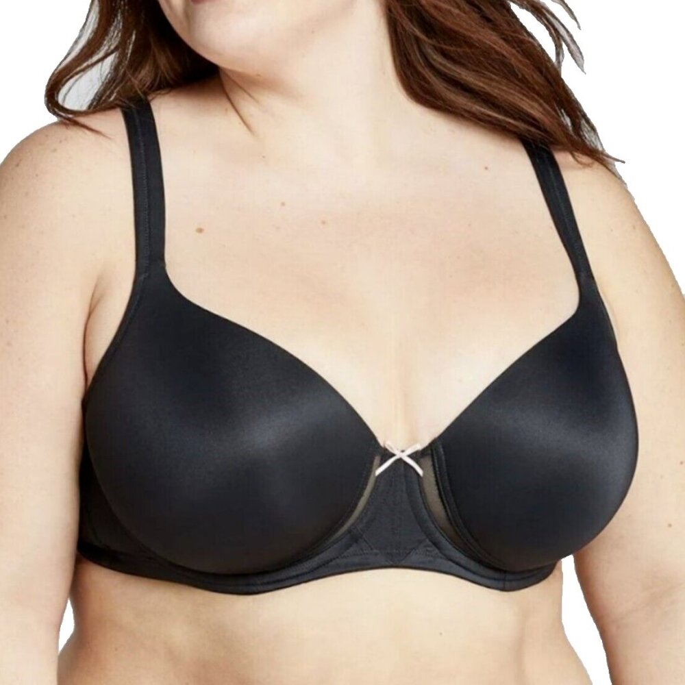 Lane Bryant Cacique Womens Bra Cool Bliss Balconette 42DDD Black Underwire